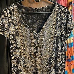 Lucky Brand Half-Button Tee